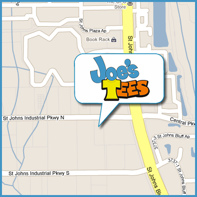 Map to Joe's Tees, Inc.