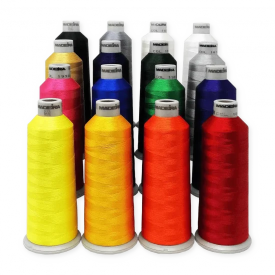 Madeira Thread Cones for Custom Apparel Embroidery